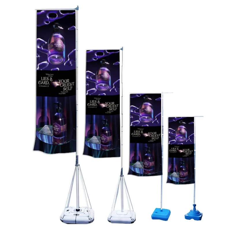 Реклама на пляже для активного отдыха двусторонний/односторонний Печатный алюминиевый флагшток из стекловолокна прямоугольный плакат с пляжным