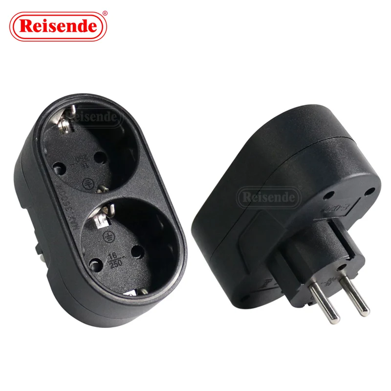 Germany Extension Power Socket With Schuko   1 To 2 Way Socket German Type Socket  Connector