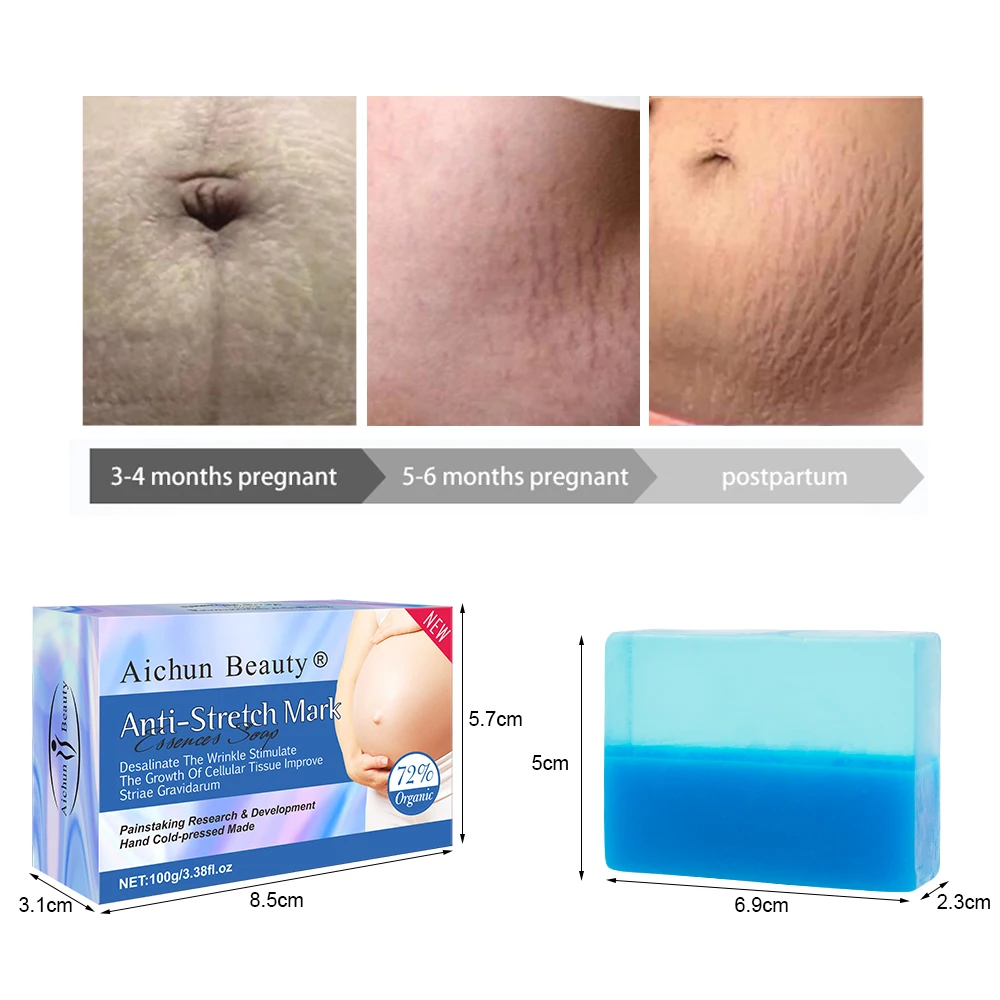Hot Selling  Organic 72% Natural Vegan Soap Anti-Stretch Mark 3 Days Effective Bar Soap For Body Care