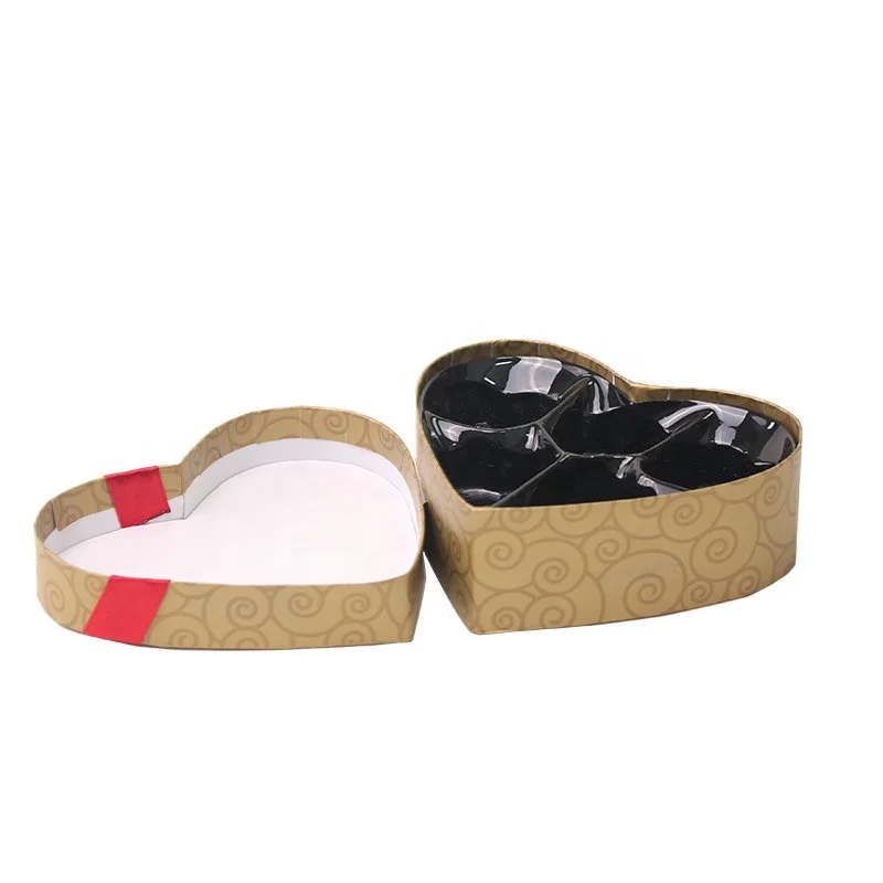 
Classic Heart Shaped Cardboard Print Paper Chocolate Packing Gfit Box With Blister Inside 