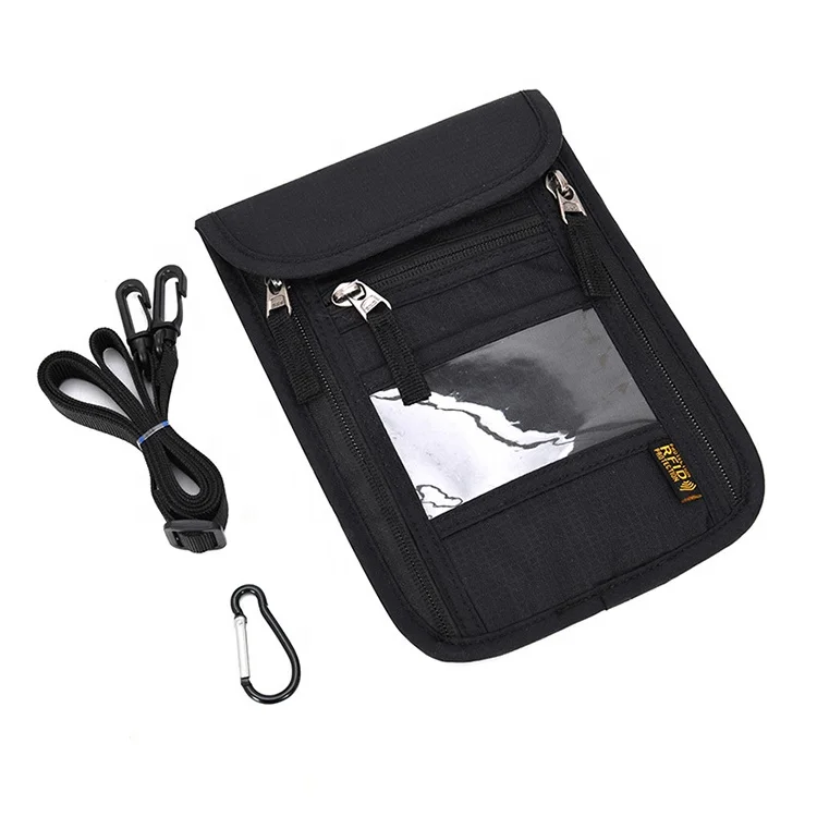 Travel Passport Holder Neck Nylon Passport Bag Waterproof Pocket Sling Bag Mobile Phone Bag