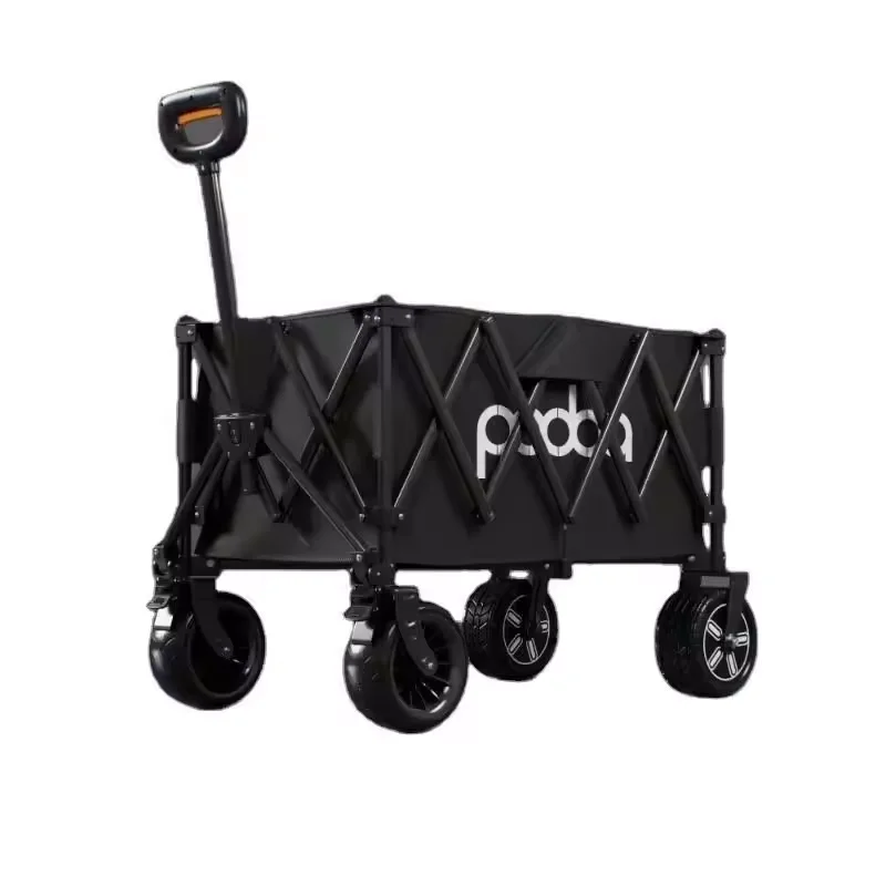 Motorized Compact Electric Utility Wagon Folding Collapsible Foldable Garden Beach Cart Wagon Trolley 180L 330LBS Load Capacity