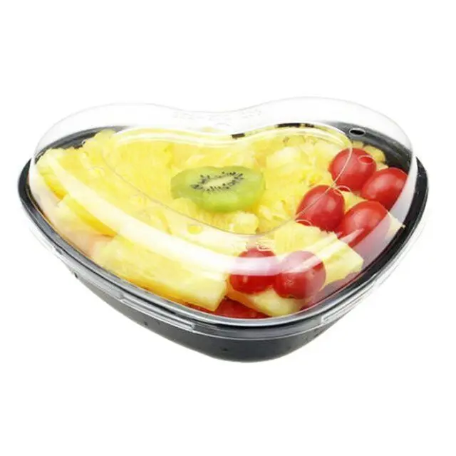Wholesale Strawberry Heart Blister Insert Disposable Plastic Container Fruit Tray
