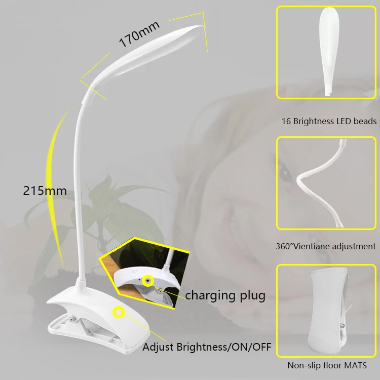 
Folding Rechargeable Book Light Led Desk Table Lamp Wholesale Mini USB Clip On Lamp Light LED For Reading 