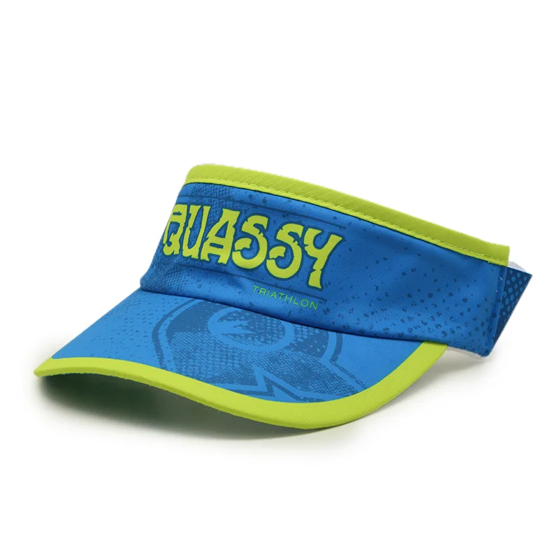 customized print logo adjustable elastic cord back sublimated sport sun visor cap hat