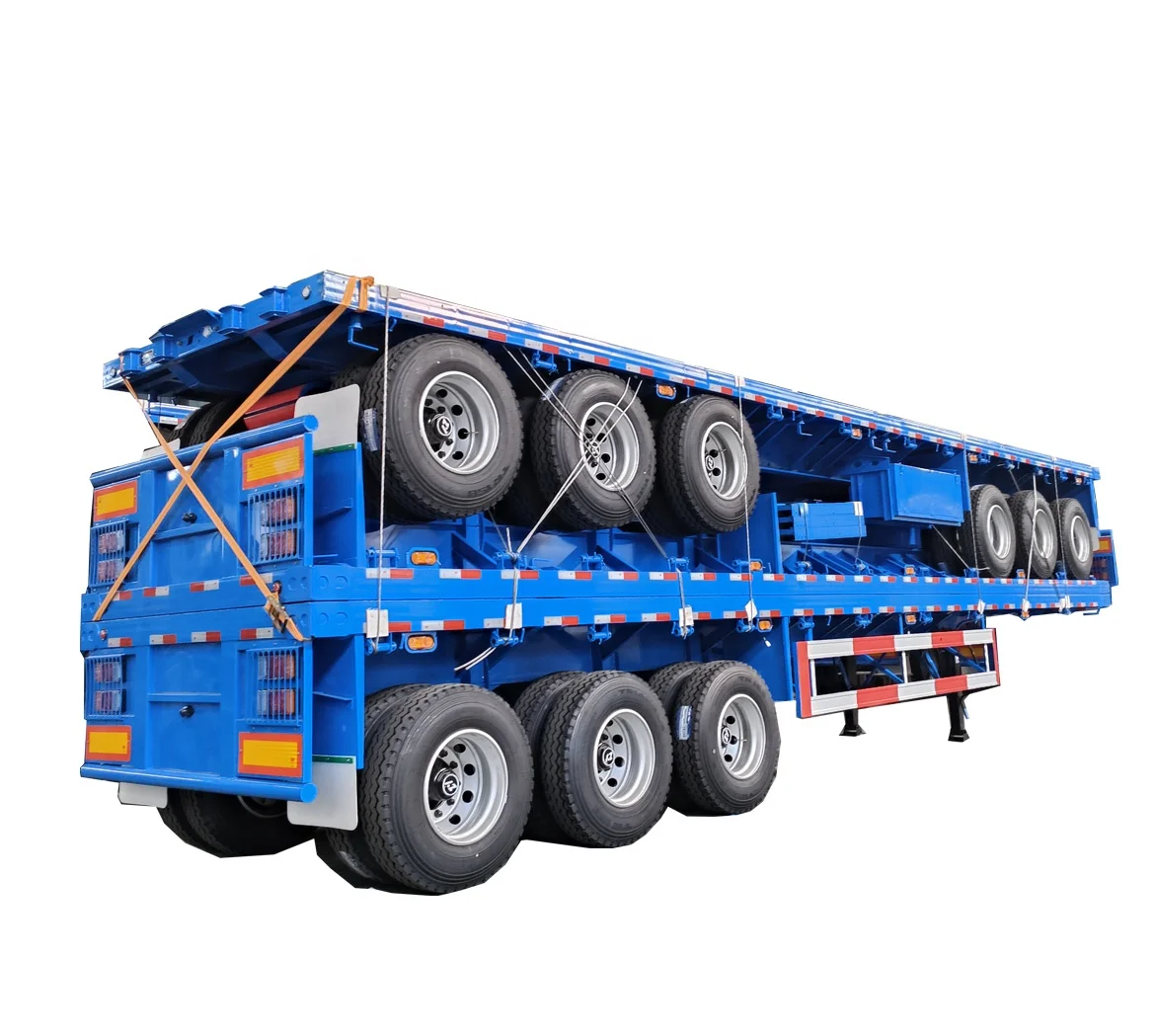 Truck Trailers Cargo Flat Bed Transport 40FT Container Flatbed Semi Trailer