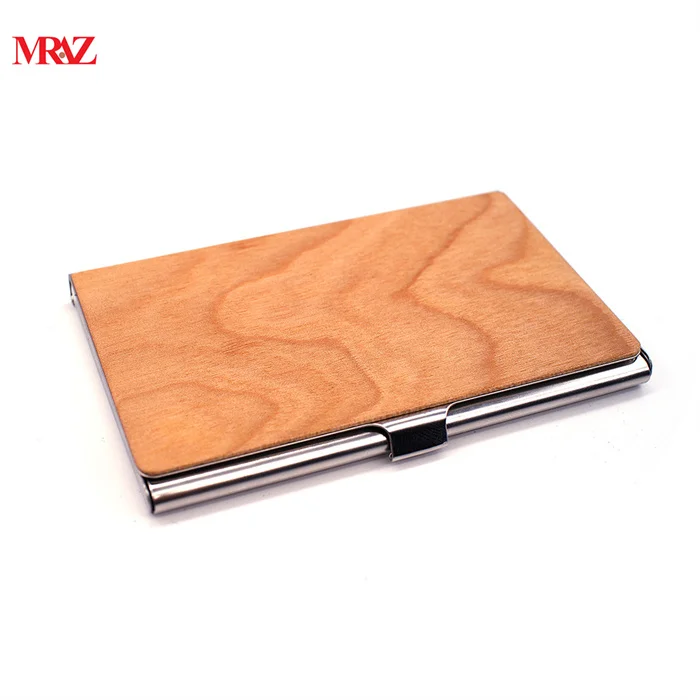 2022 factory china Wholesale wood metal money business card holder case