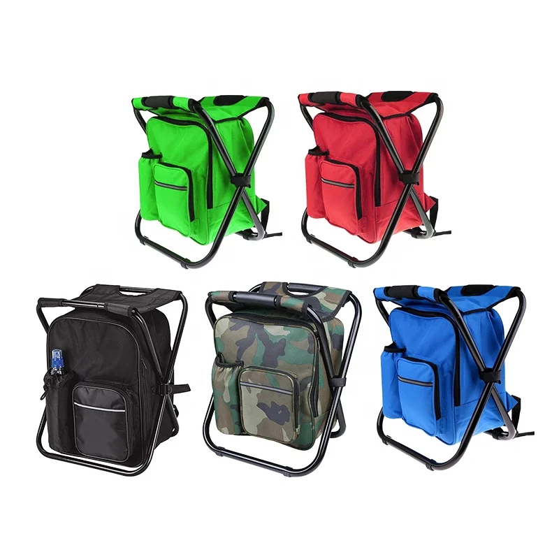Outdoor Camping Beach Picnic Fishing Insulated Thermal Folding Cooler Backpack Chair