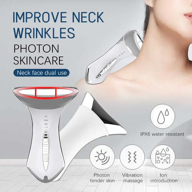 Hot Products Ems Vibration Neck Lift Device Skin Beauty Tools Instrument Facial RF Machine Face Massager