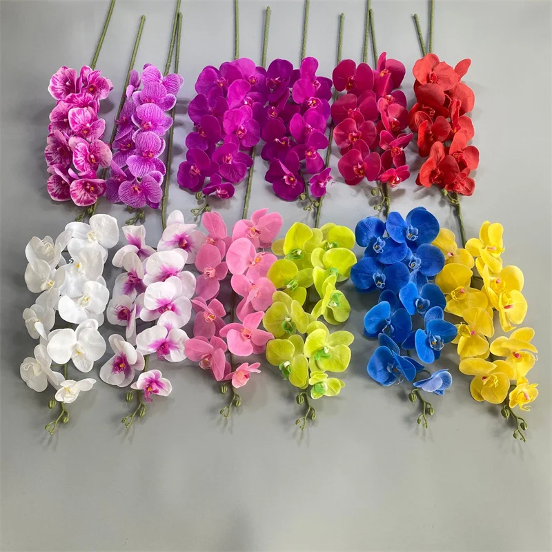 Customize real touch phalaenopsis orchid latex orchids butterfly silk orchid artificial flower for decor