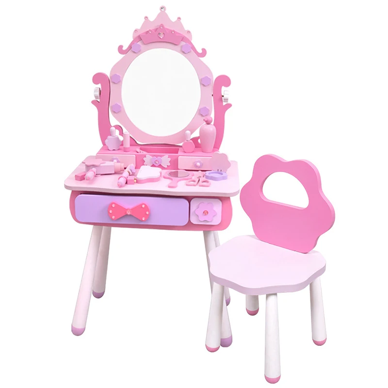 Детский игровой домик Розовый Туалетный столик розовый клубничный шкатулка для ювелирных изделий набор имитации макияжа деревянные игрушки оптовая продажа