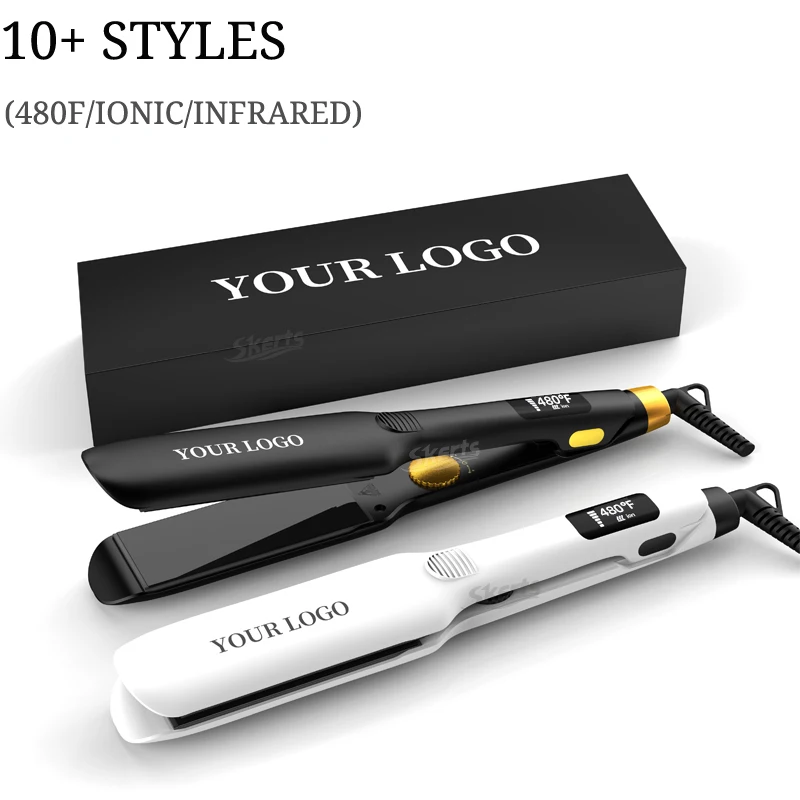 Best Portable Customize Logo Keratin Treatment Hair Straightener 480 Degrees 2 In 1 Hair Flat Iron And Curler