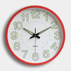 12inch 30CM Fluorescence Night Light Luminous Plastic Wall Clock for Bedroom Living Room