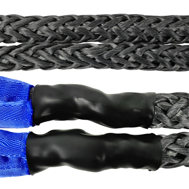 Customized LOGO 12mm 3m Dyneema 33000lbs Synthetic UHMWPE Static Utility Winch Rope