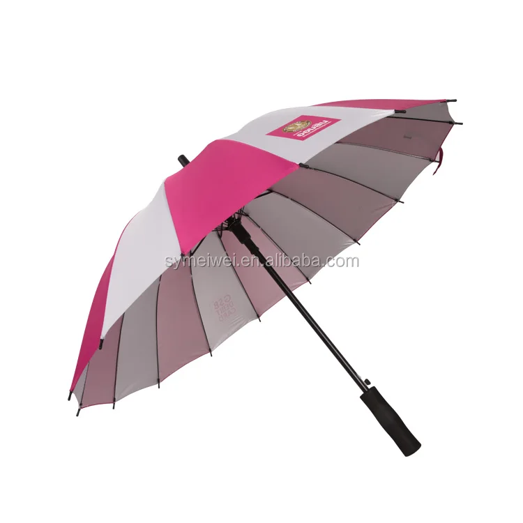 Low MOQ 16 Ribs Windproof Automatic Open Straight Umbrella rainbow Color Available Custom with logo Long Umbrellas