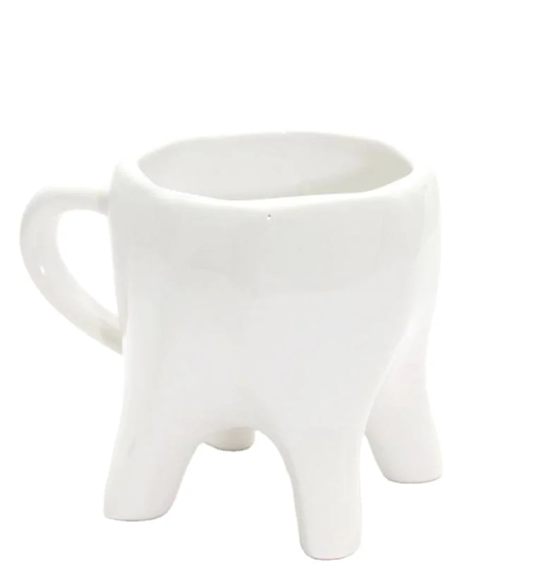custom ceramic white coffee mug tooth shaped pottery crazy mugs