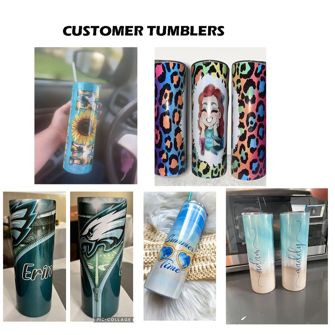 USA Warehouse Stock White 20oz Straight Skinny Sublimation Blanks Stainless Steel Tumblers Cups with Straw and Rubber Bottom