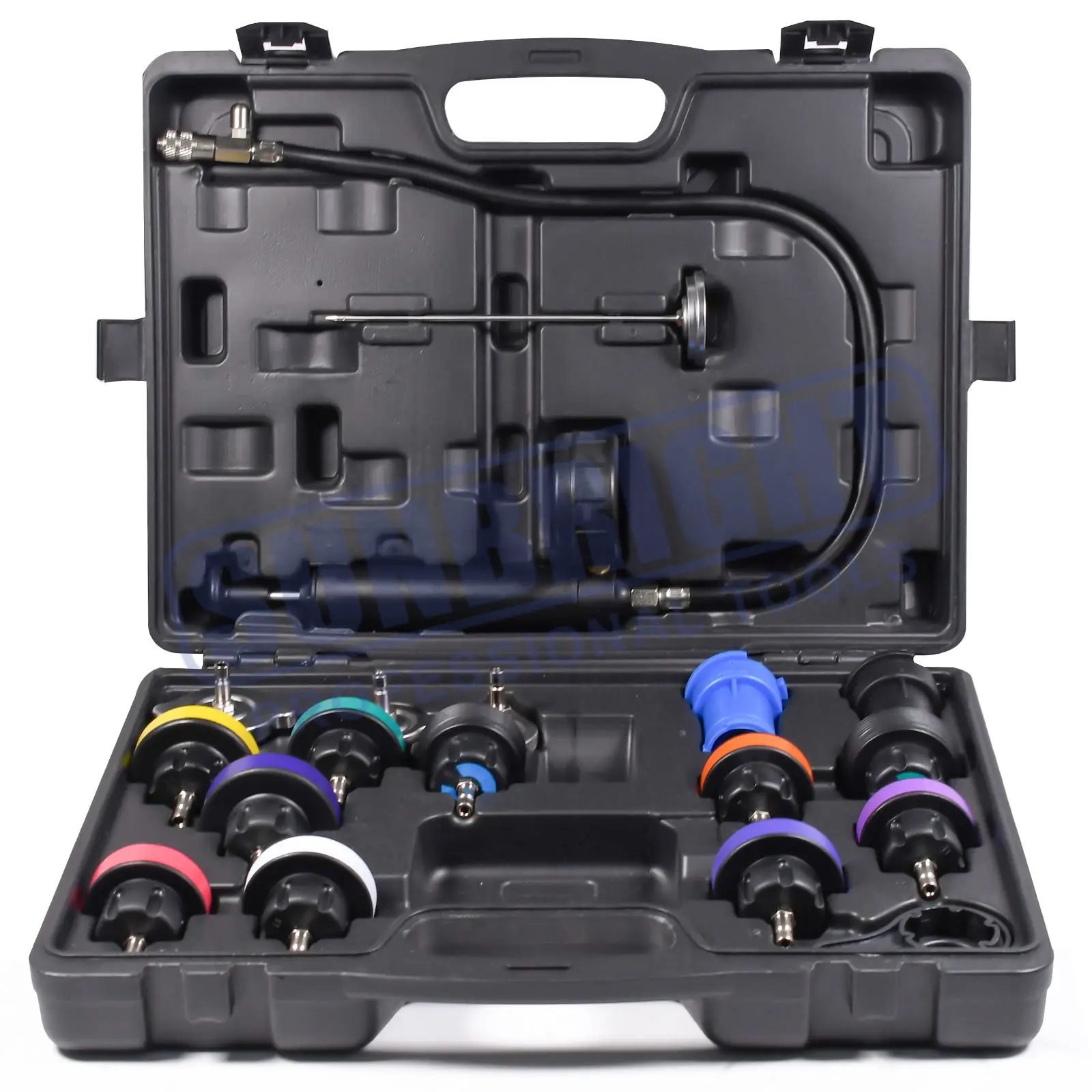 18pcs Radiator Pressure Tester and Cooling System Kit 18 Pcs Water Tank Leak Detector Radiator Test Tool