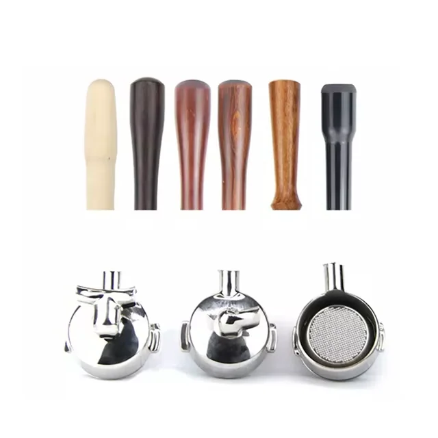 51mm 54mm 58mm Naked Coffee Bottomless Portafilter Commercial Stainless Steel Wood Coffee Espresso Portafilter With Wood Handle