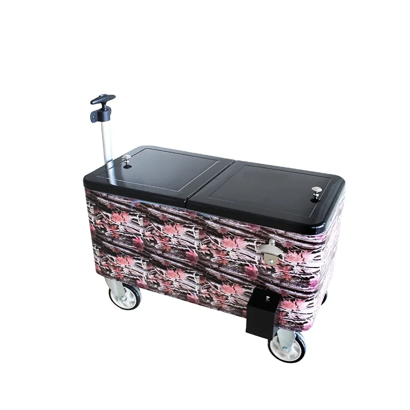 Party Beverage Rolling Storage Cooler Cart On Wheels