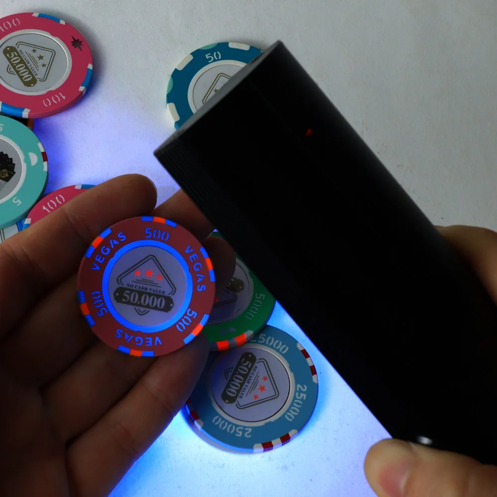 Casino UV light detector poker chips scanner  wireless rechargeable casino paper money detector