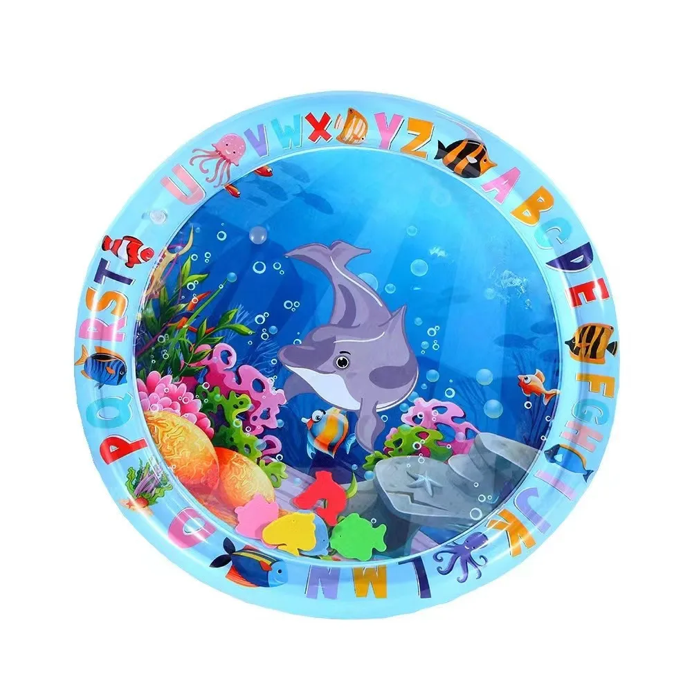 Summer Soft Pet Dog Cooling Sensory Gym Whale Cute Cartoon Kid Activity Inflatable Tummy Time Water Sensor Play Mat For Baby Cat