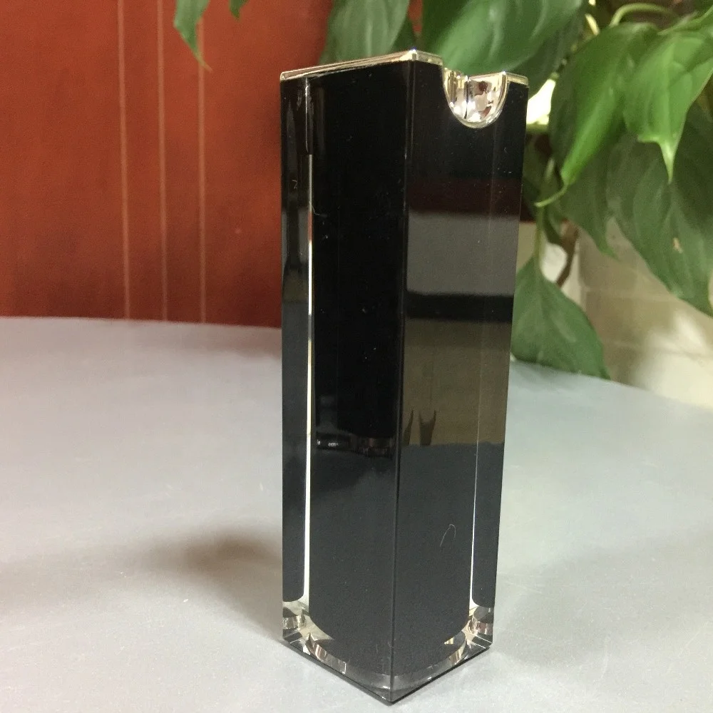 free sample 15g 30g 50g luxury plastic cosmetics square black acrylic cream jar