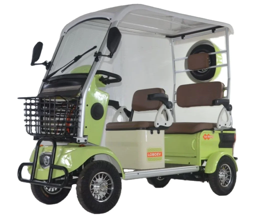 800W 1000W 1500W Drum Brake 60V 20AH 4 Wheels Mini Sightseeing Bus Electric Tricycles Vehicles for 3 Adult Passengers