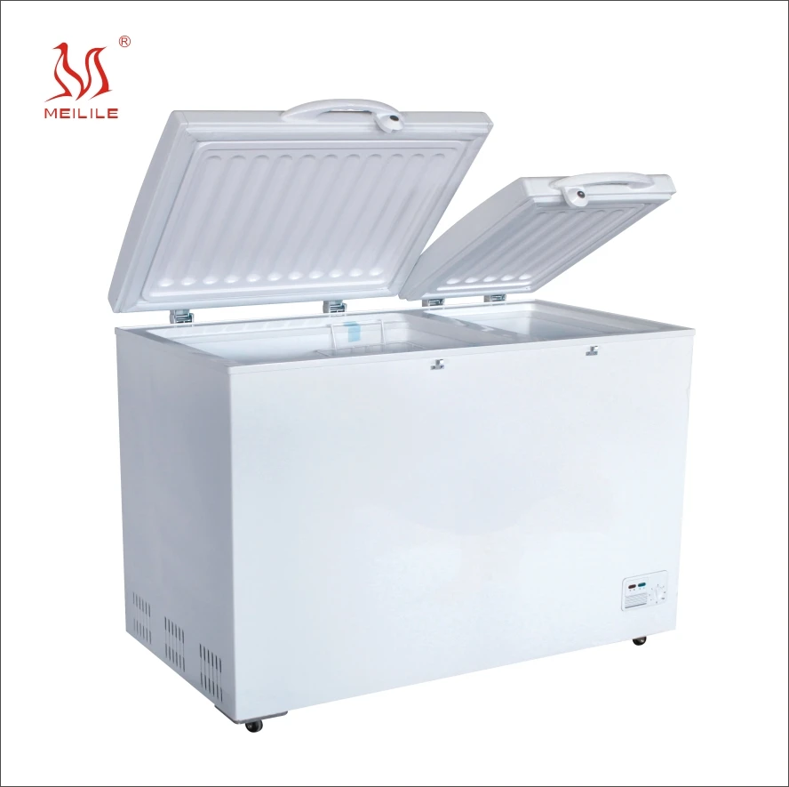 Meilile BCD-155 24v Solar Fridge 155L Dual Zone Two Lids Battery Fridge Freezer Refrigerator