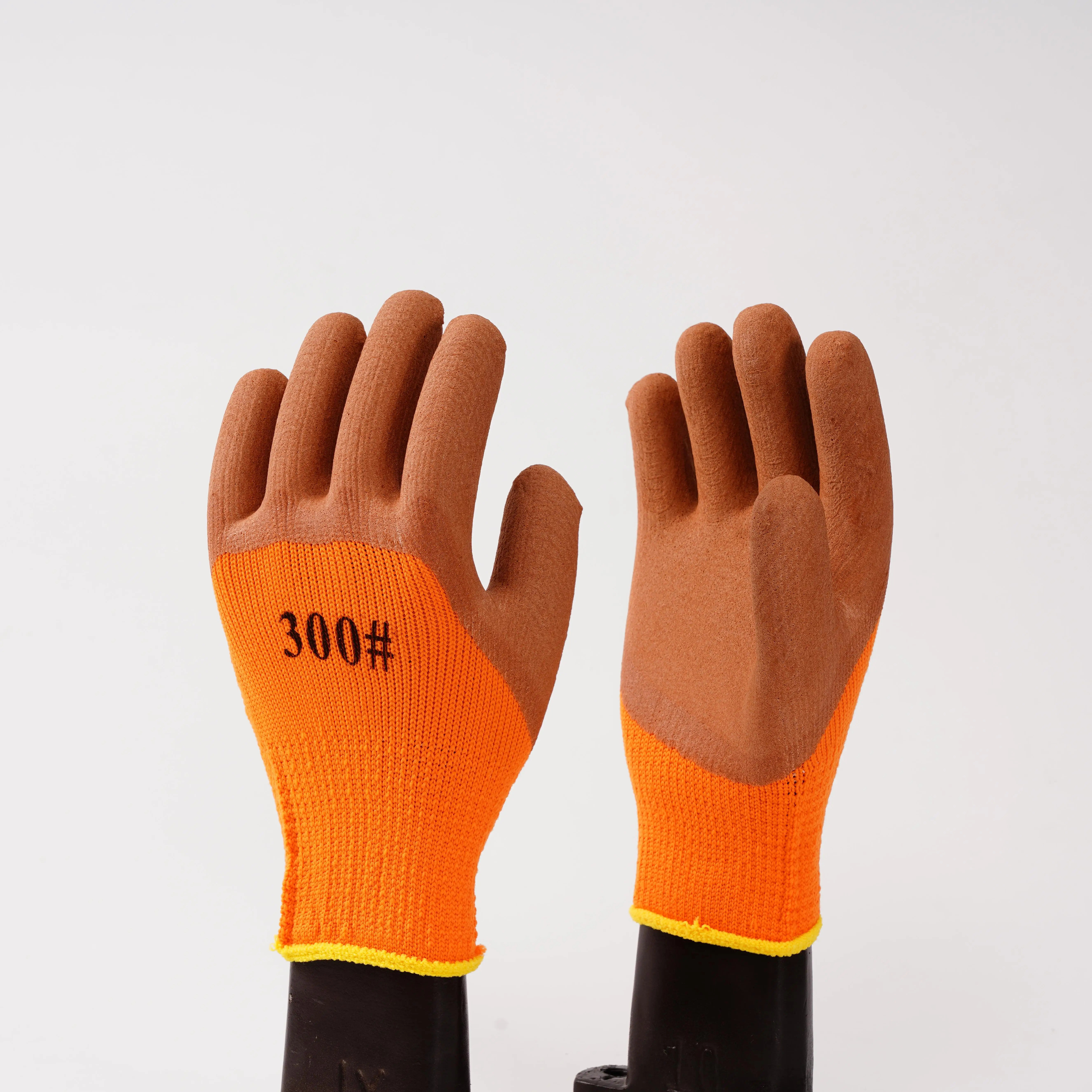 Finger Dip Cold Proof Foam Latex Coated Winter Work Gloves Outdoor