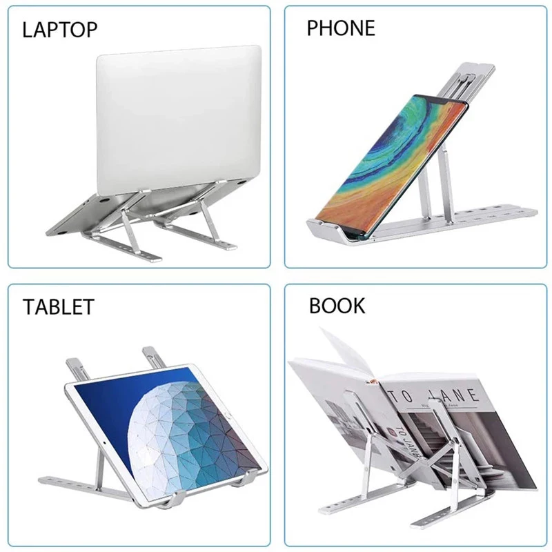 
2021 wholesale laptop stand foldabl adjust folding portable adjustable height aluminium laptop stand 