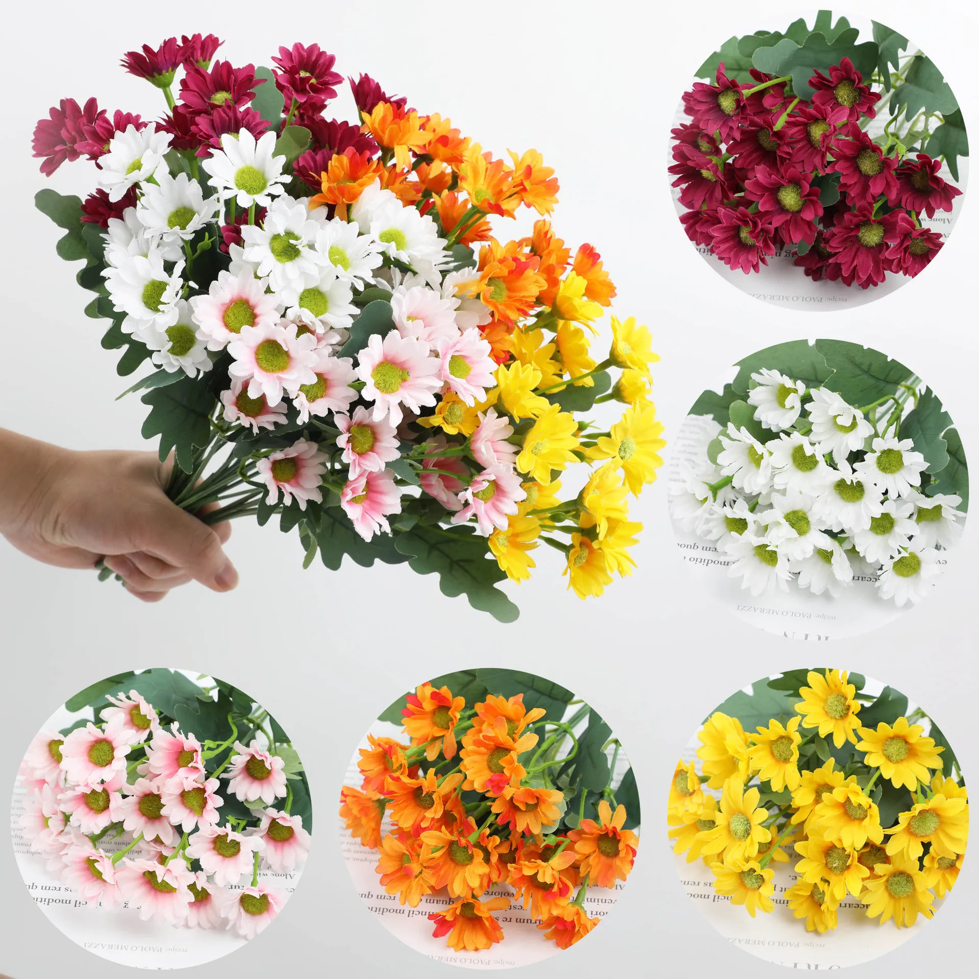 wholesale High Quality Artificial Flowers artificial Colorful Daisy Bundle Artificial Flower For Home Decoration