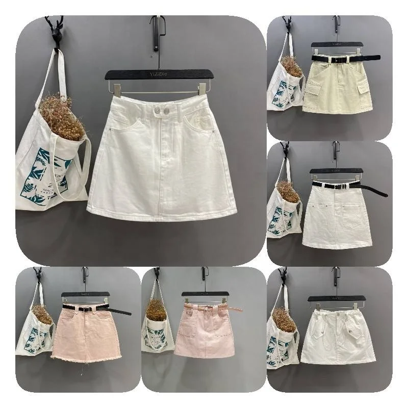 Customized special-shaped high-waisted fashionable casual wholesale denim shorts for women loose sexy elastic jeans skirt for