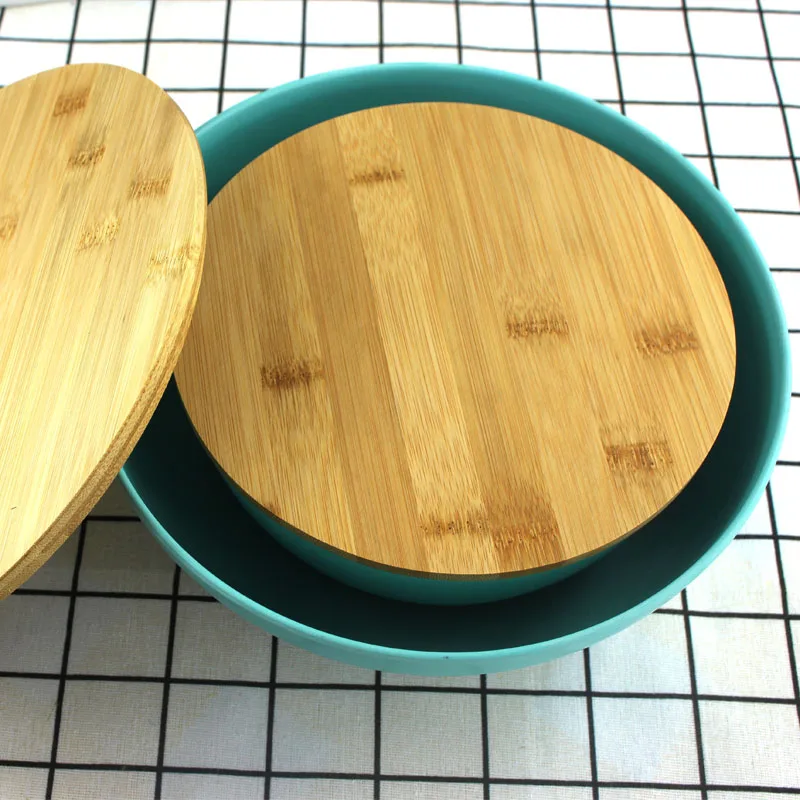 Hot Selling Eco-Friendly Bamboo Fiber White Blue Black Round 3700Ml Vegetable Salad Bowl Set Kitchen Mixing Bamboo Bowl Large