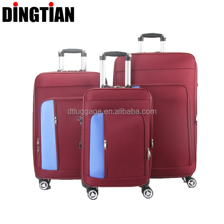 Polyester Fabric Carry On Suitcase 3 in 1 Trolley Travel Bag 3 Piece Luggage Sets for Travel outdoor products softside oxford