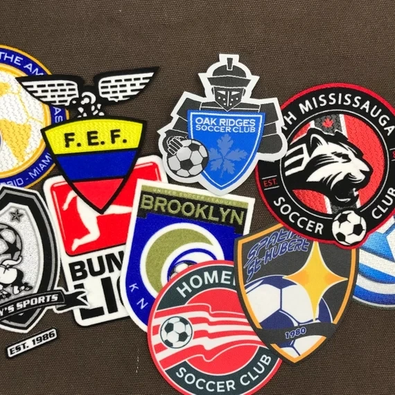 Logo 3D Flocking Patch PVC Rubber Customized Embroidered Custom Soccer Club Design Heat Transfer Printing Accept Custom 100pcs