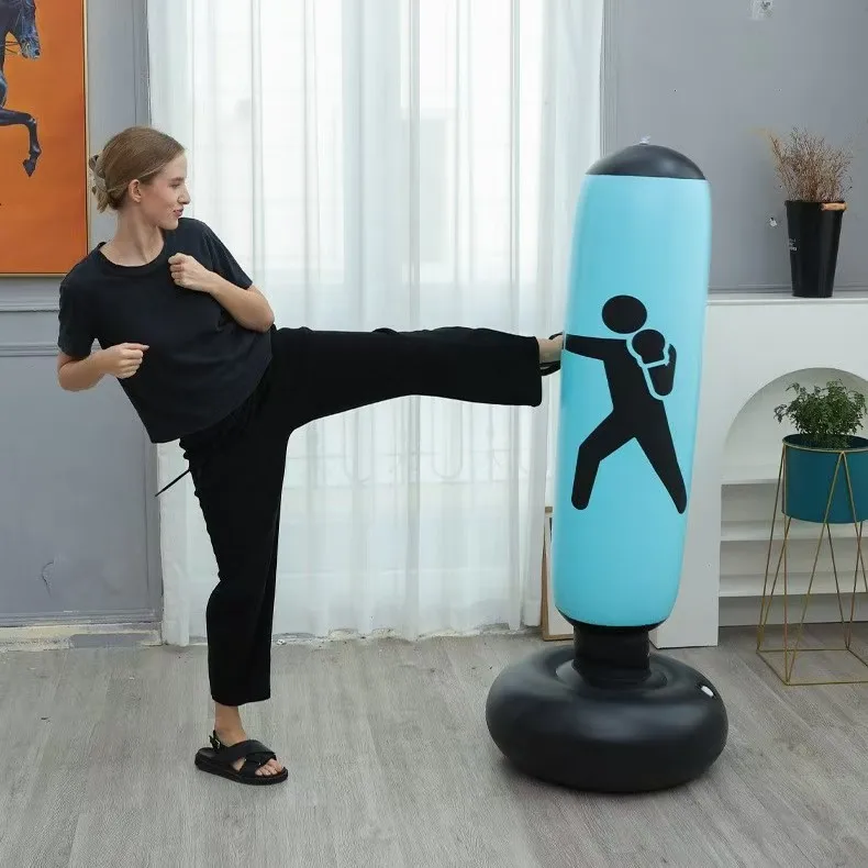 1.6M Boxing Punching Boxing Muay Thai Inflatable Boxing Bag Training Pressure Relief Exercise Punching Stand Fitness Equipment