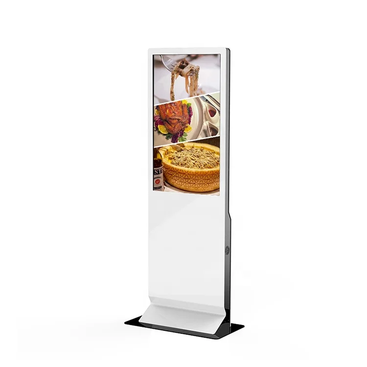 43 Inch Lcd Media Player Floor Standing Menu Boards Advertising Display Touch Screen Digital information Kiosk