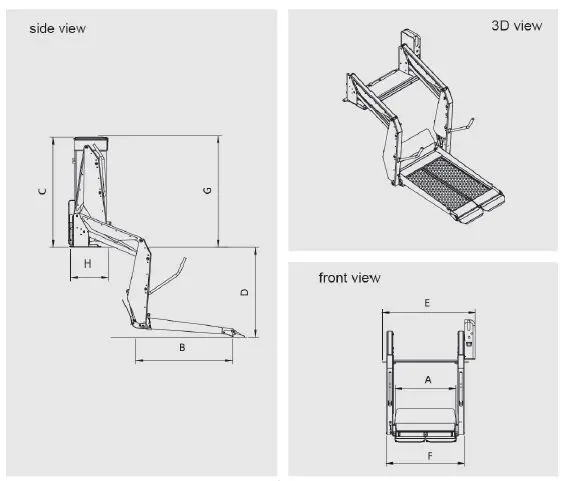 DN-880S Hydraulic Dual Arm Wheelchair Lift for Van and Minibus