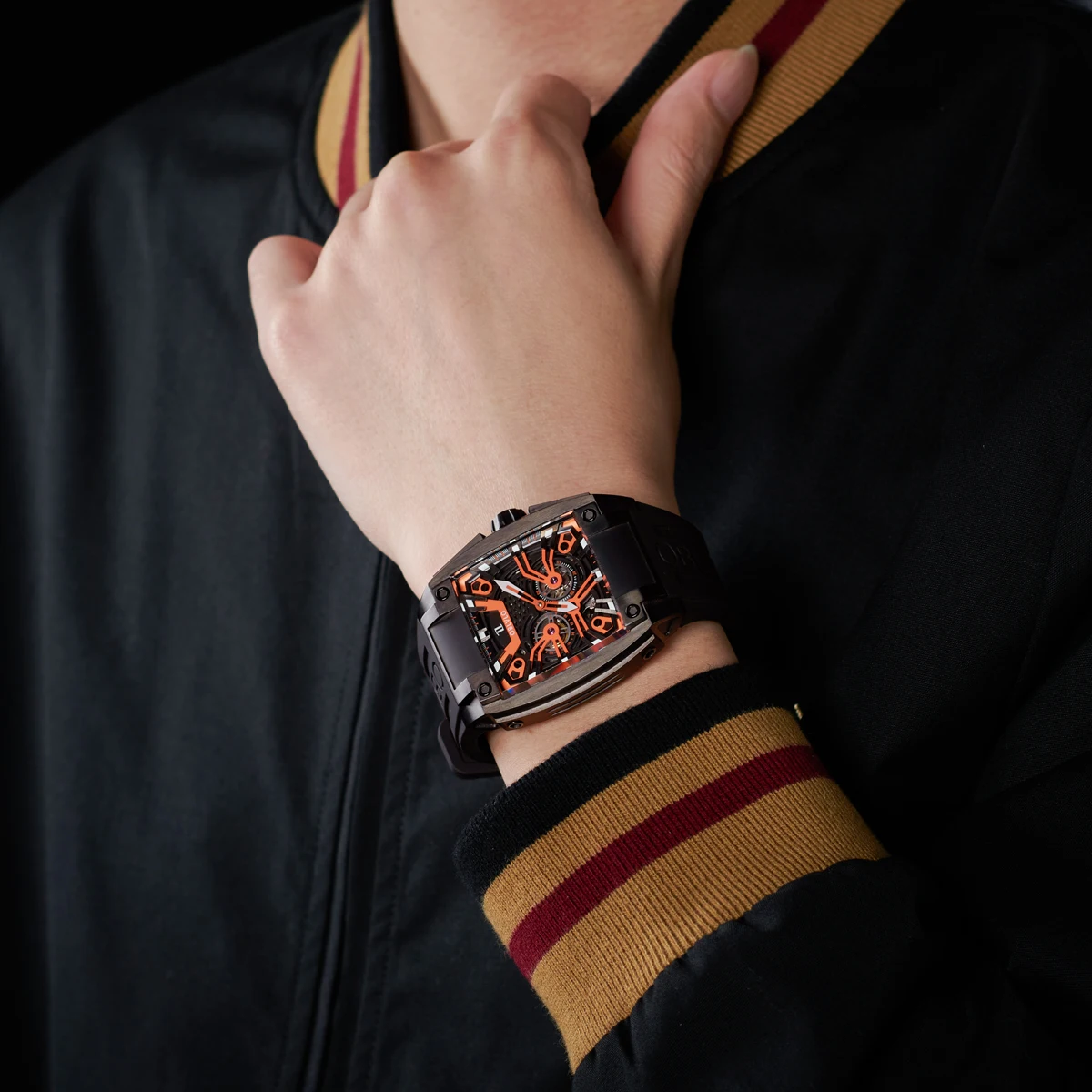 Custom Logo Boss Japan Movement Manufacturer Luxury Skeleton Automatic Mechanical Watches For Men