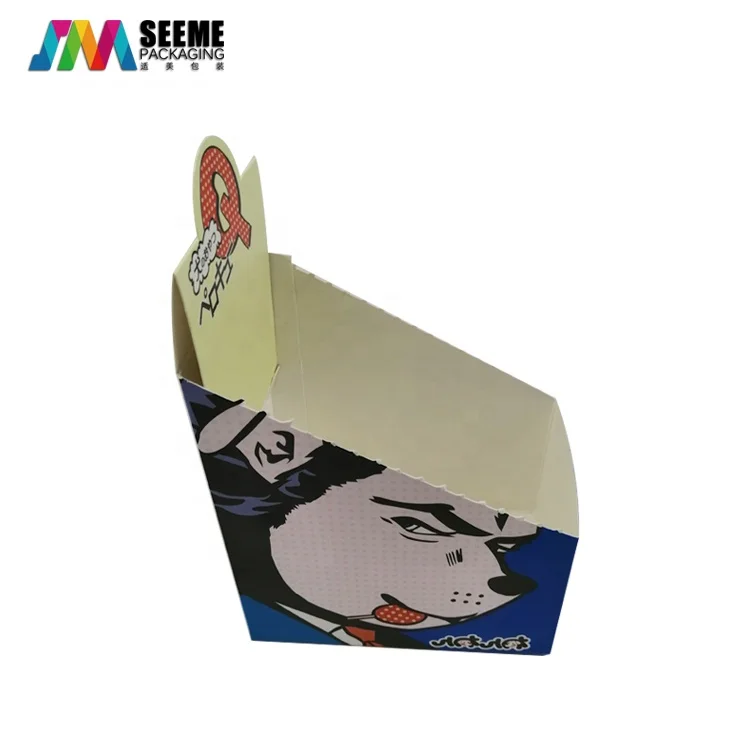 Full Color Printing Cardboard Paper Packaging Display Box with Tearing Line at Retail Counter POP up Custom Logo