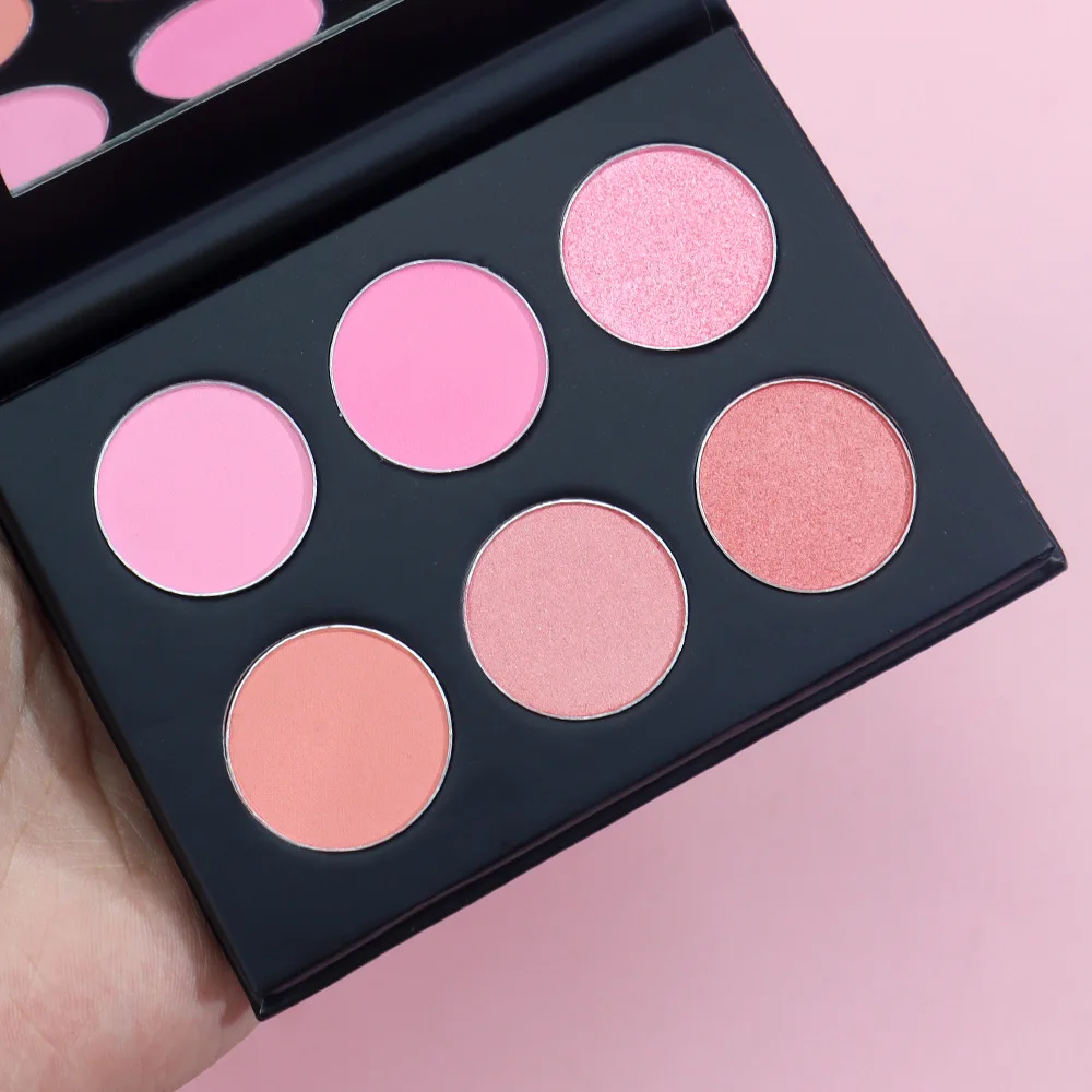 6 Pan DIY brown talc free pigmented matte waterproof eyeshadow palette private label for black women