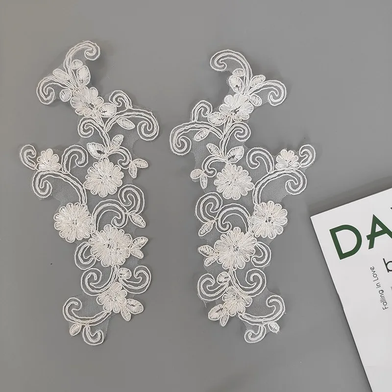 trim lace embroidery bridal car bone flower cloth stickers accessories materials lace butterfly embroidery lace embroidery dress