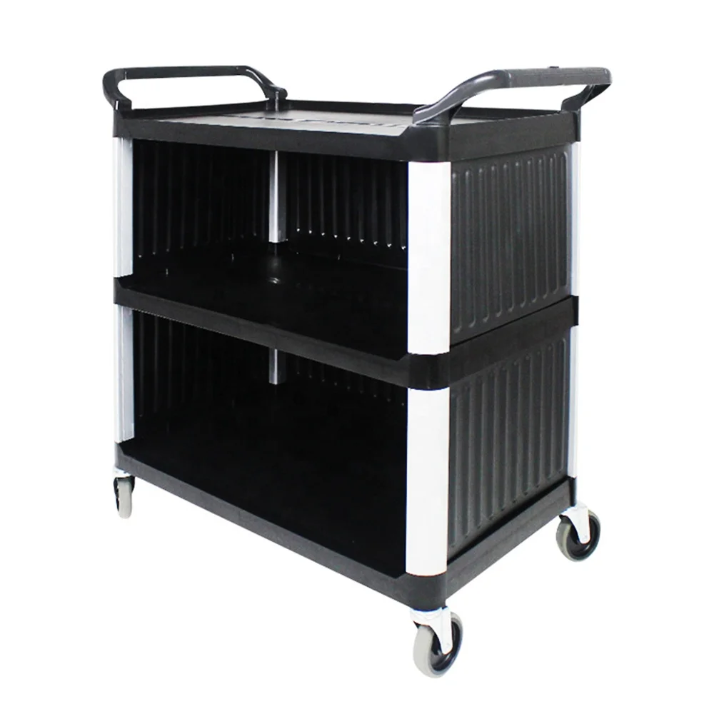 O-Cleaning 3-Tier Hotel CateTrolley,Restaurant Utility Cart,Hospital/Clinic Medical Trolley,Kitchen Service Catering Storage Car