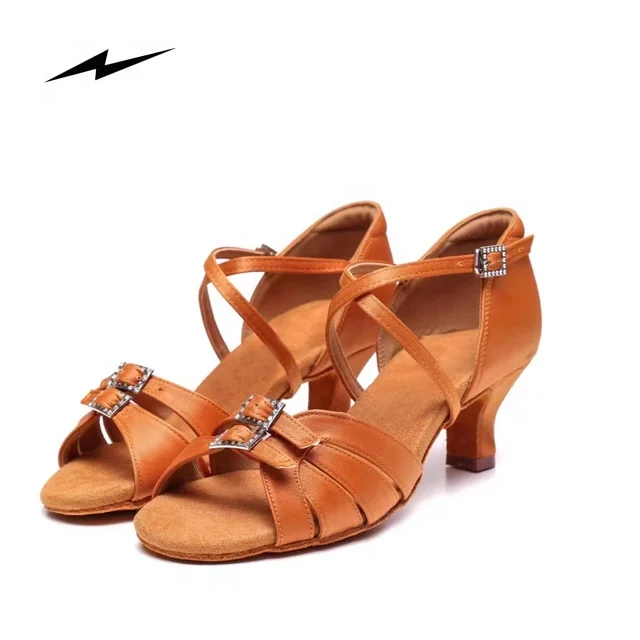 2022 Newest Design High And Low Heels Tango Latin Salsa Stain Dancing Shoes for Women