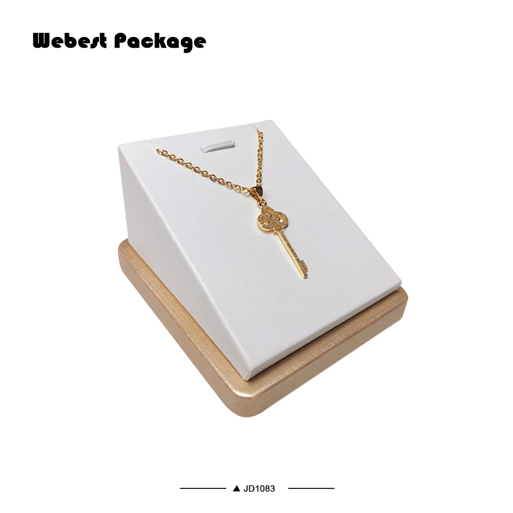 Webest Custom color Pu leather jewelry ring pendant earring display stand pu leather jewelry display set