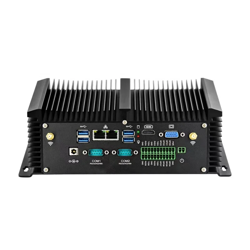 Compact Rugged Fanless Industrial Embedded PC I7 8550U 8650U X86 Win Linux Server 24V Vehicle PC Dual NIC 4G WiFi GPIO RS485 RTS
