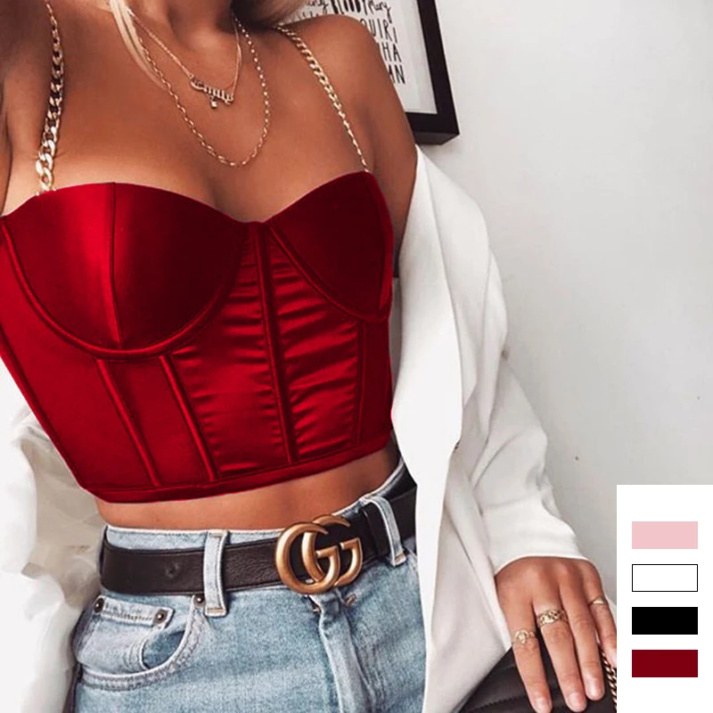 Cheap price tops solid shiny color satin blouses sexy push up tank top for ladies OEM customized