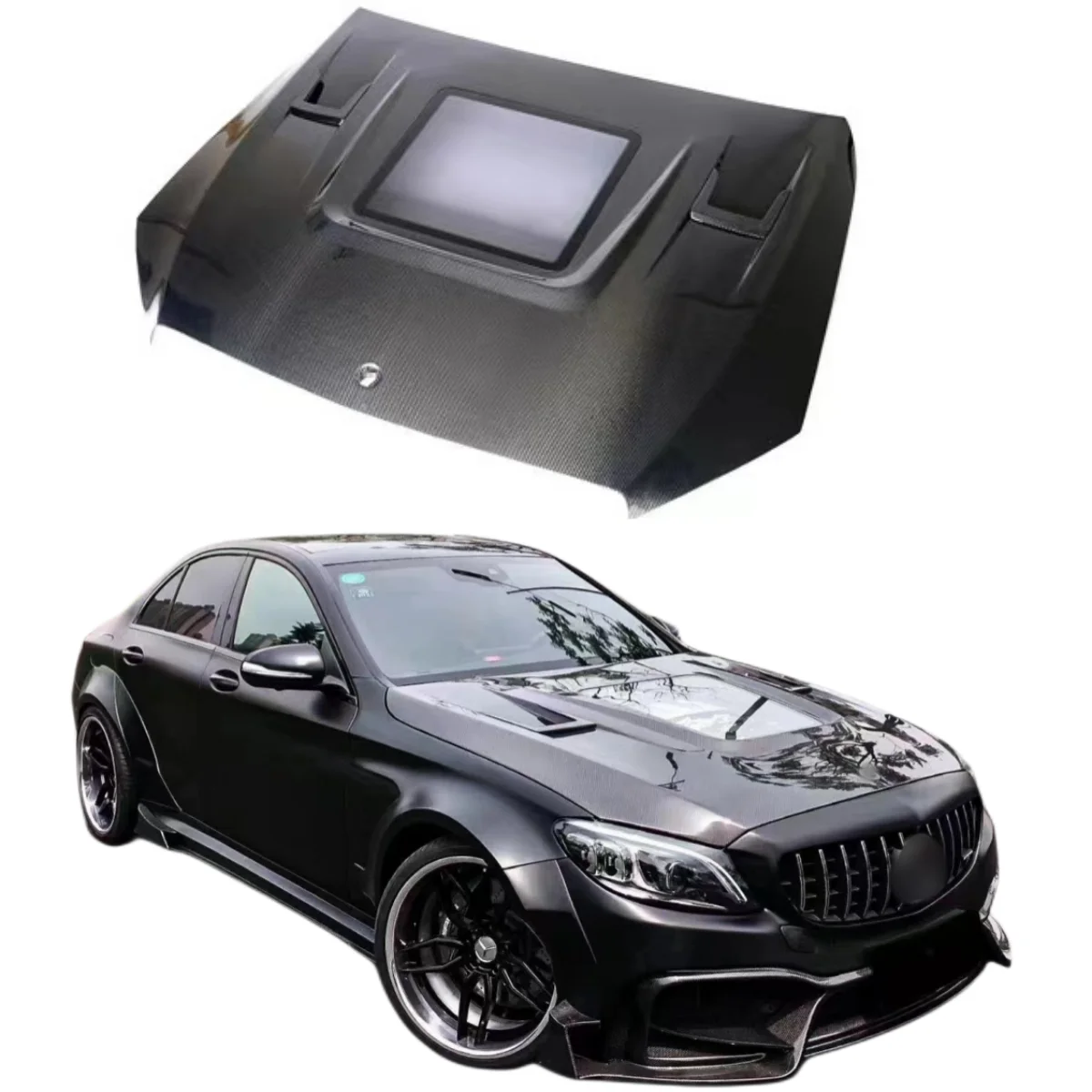 Автомобильные детали капот двигателя из углеродного волокна AMG C63 автомобиля для Mercedes Benz W205