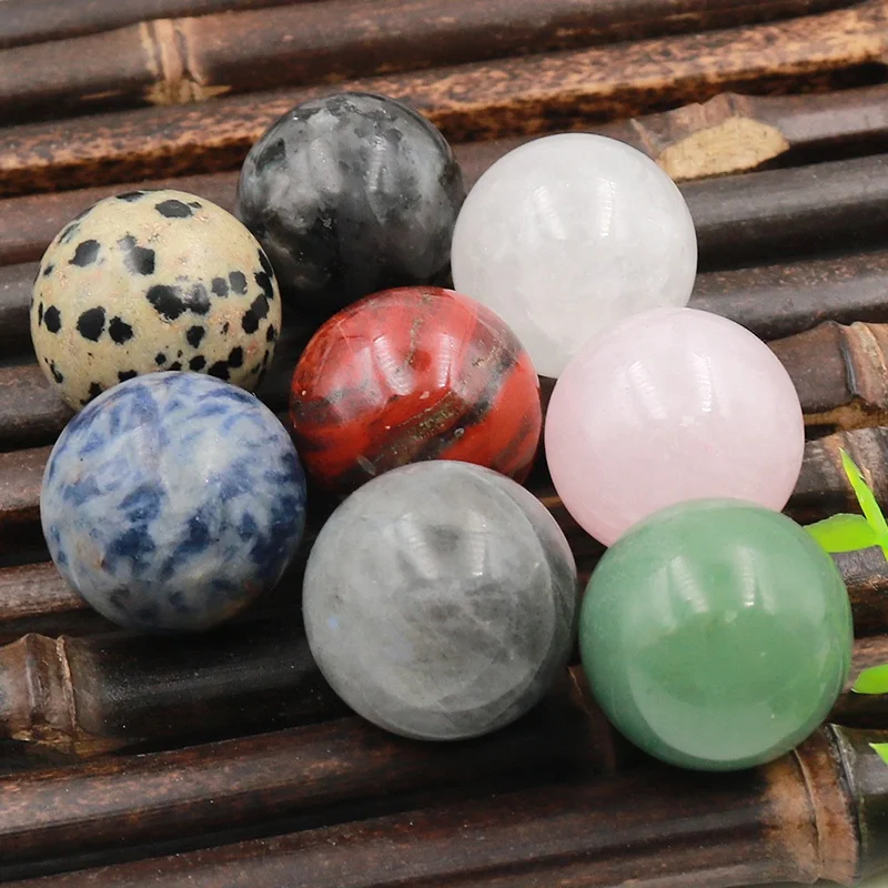 Wholesale Natural Healing Gemstone Stone 25mm Big Crystal Rose Quartz Sphere Crystal Ball Sphere Charms For  Decoration